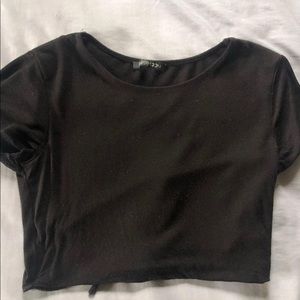 black cropped top